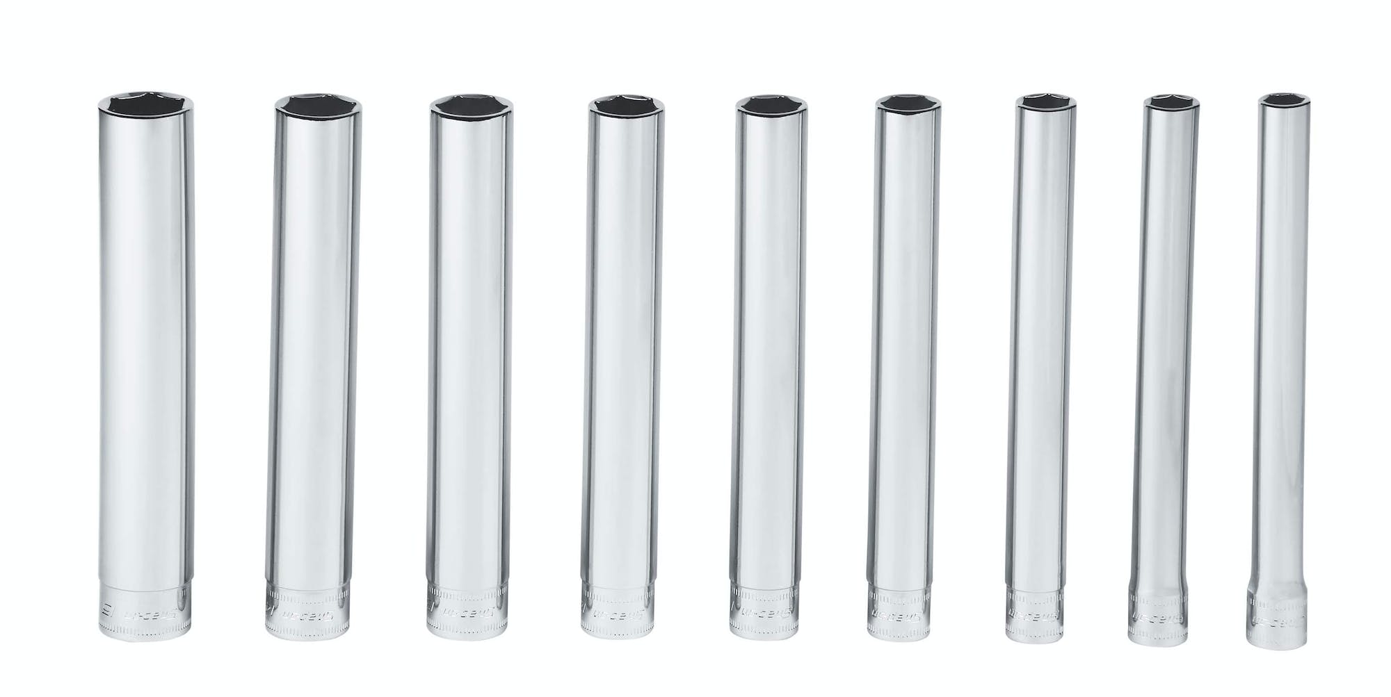 9 Pc 1/4" Drive 6point Metric Flank Drive® Extradeep Socket Set