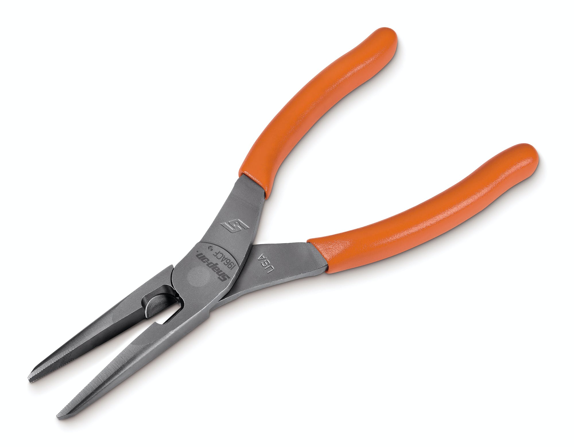 8" Talon Grip™ Long Nose Pliers With Cutter (orange) 196ACFO Snap