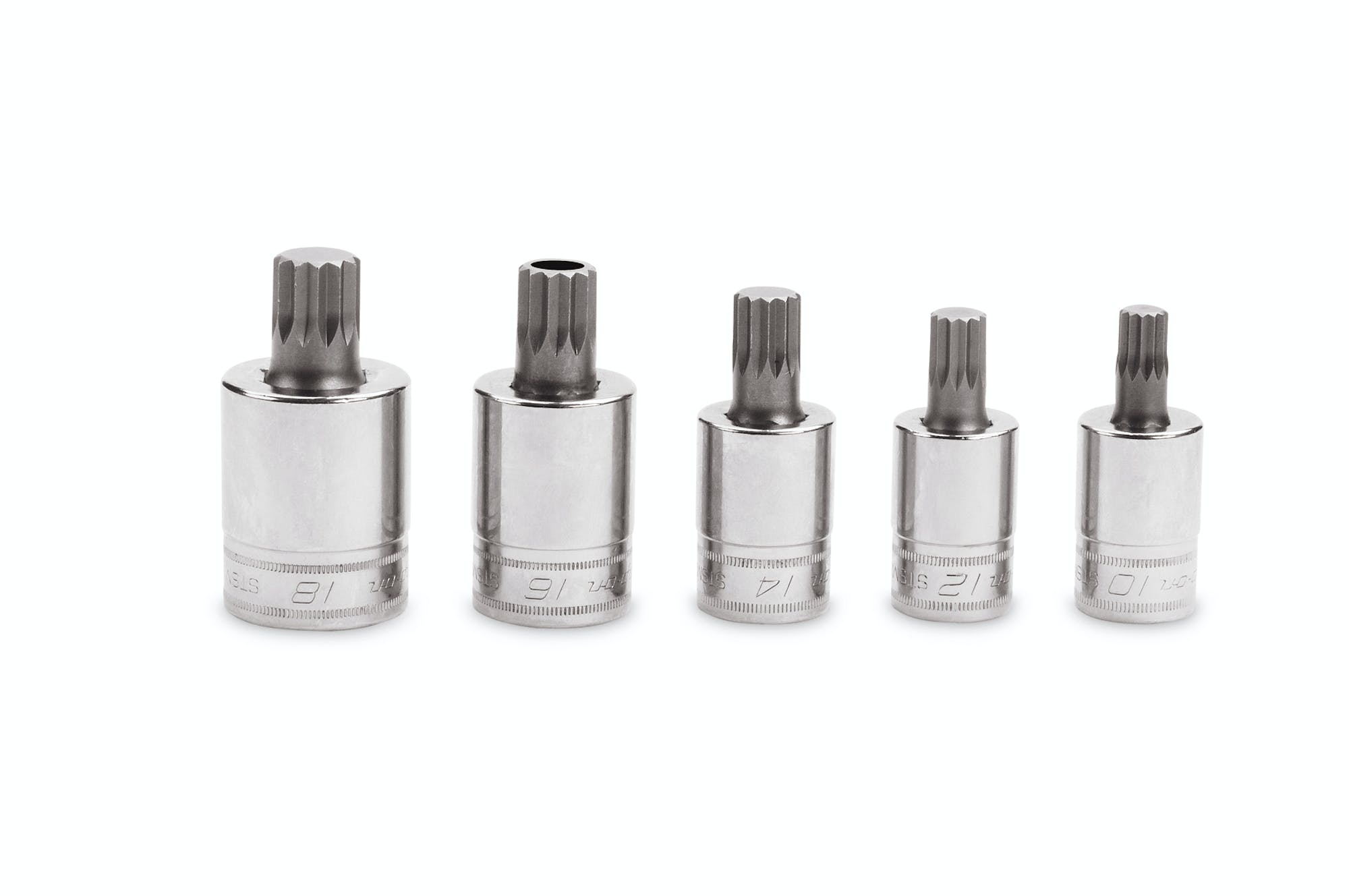 5 Pc 1/2" Drive Metric Stubby Triple Square Bit Socket Driver Set (1018 Mm) 305STSMSE Snap