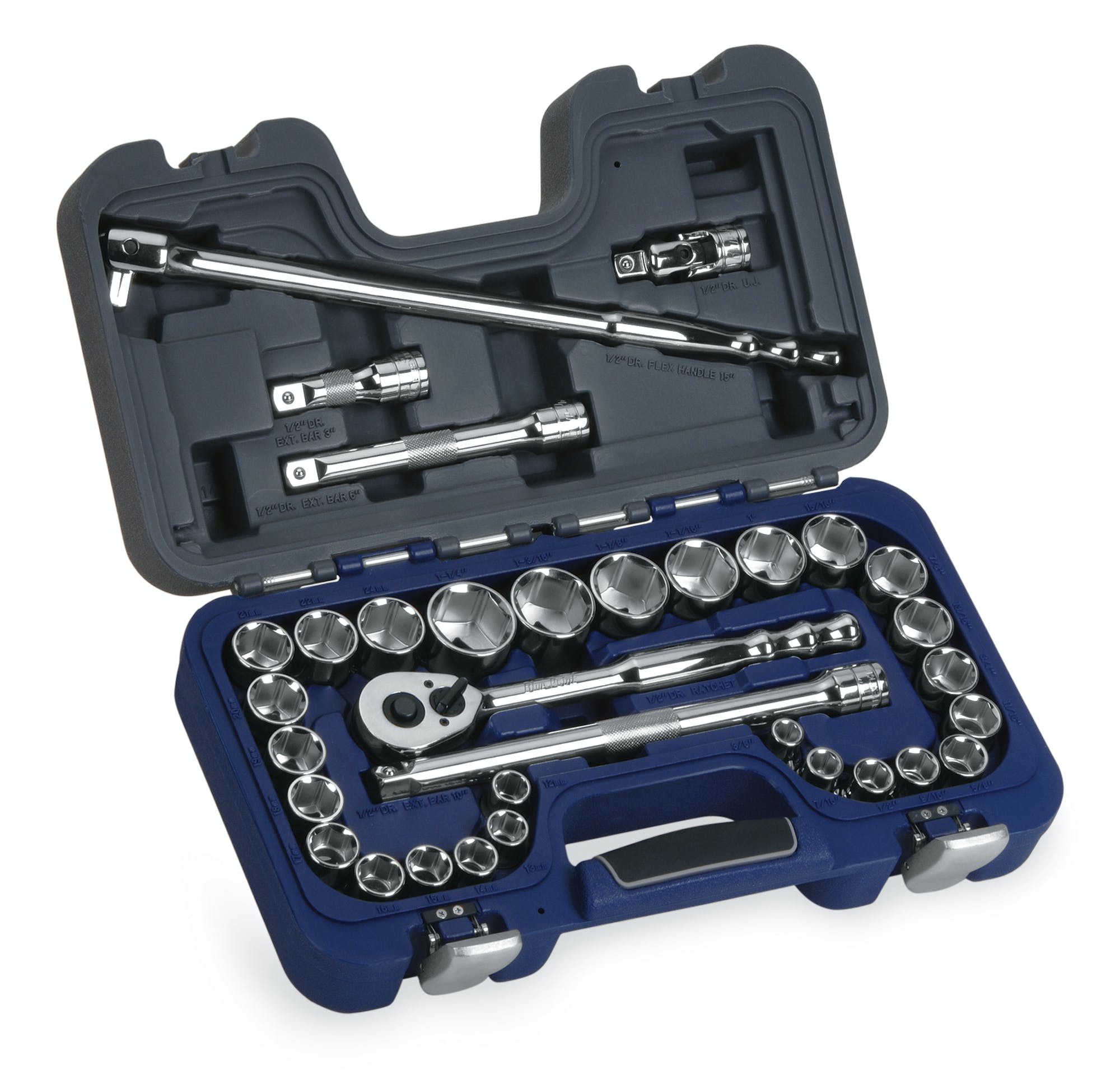 33 Pc 1/2" Drive Sae/metric General Service Socket Set (bluepoint