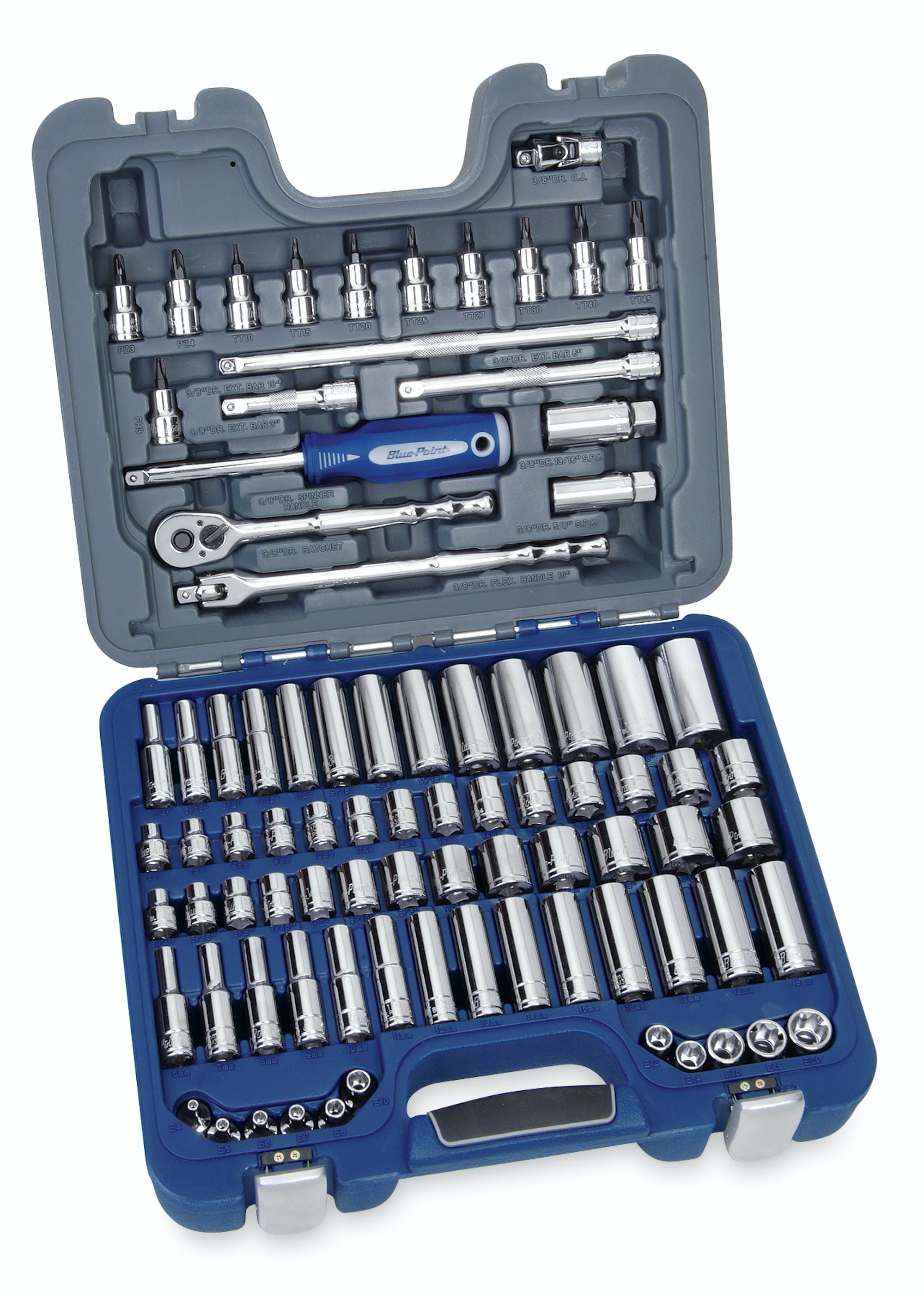 85 Pc 3/8" Drive Sae/metric General Service Socket Set (bluepoint