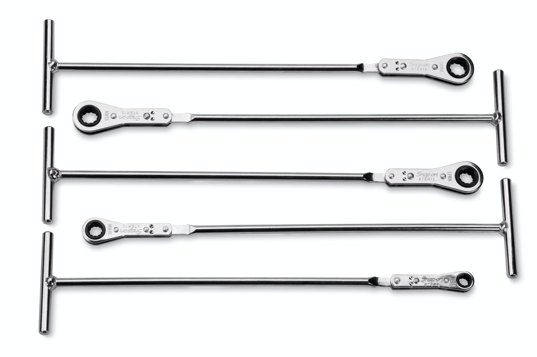 5 Pc 12point Metric Thandle Ratcheting Box Wrench Set (814 Mm