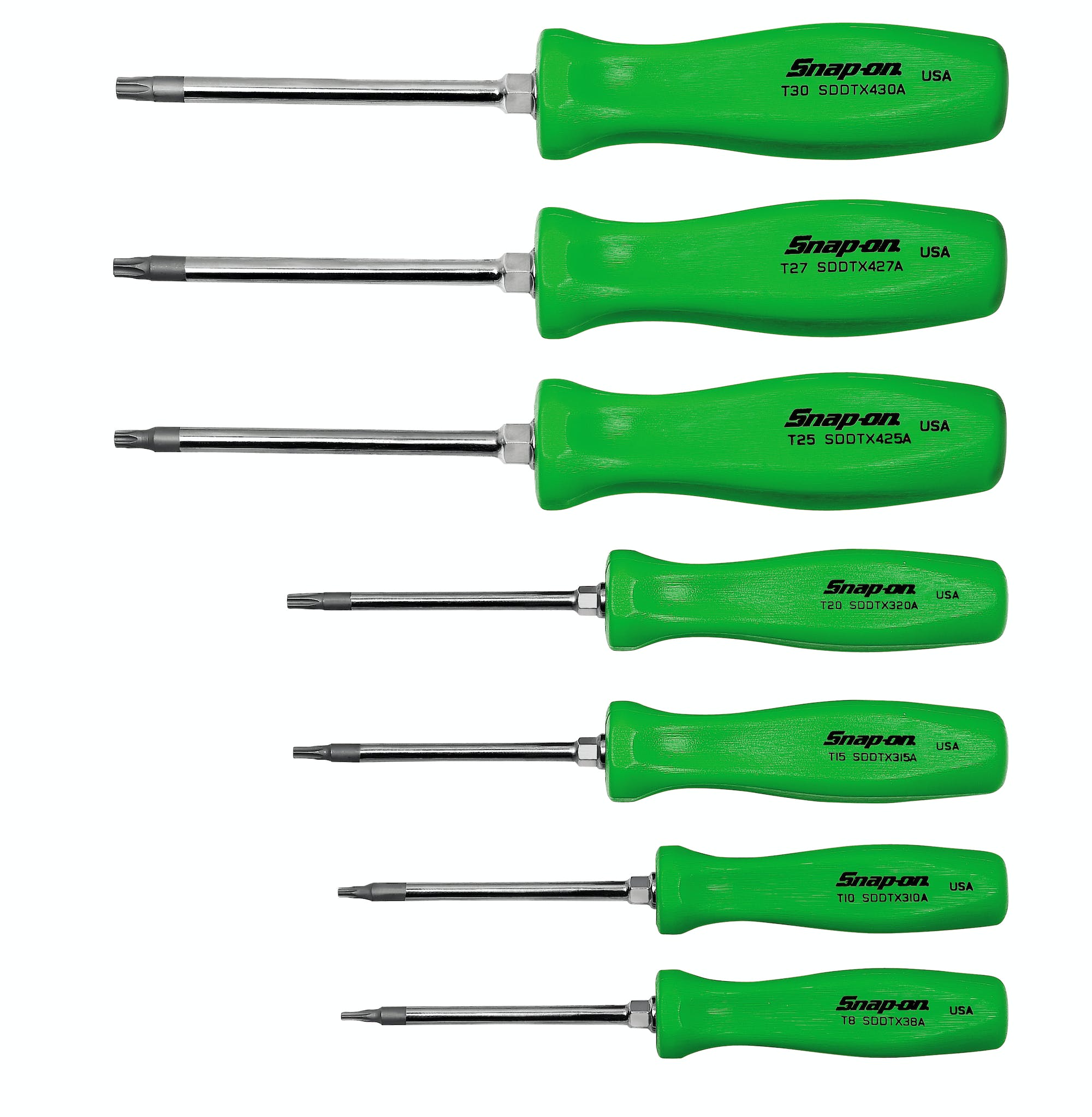 7 Pc Torx® Hard Handle Screwdriver Set (green) SDDTX70AG SnapOn