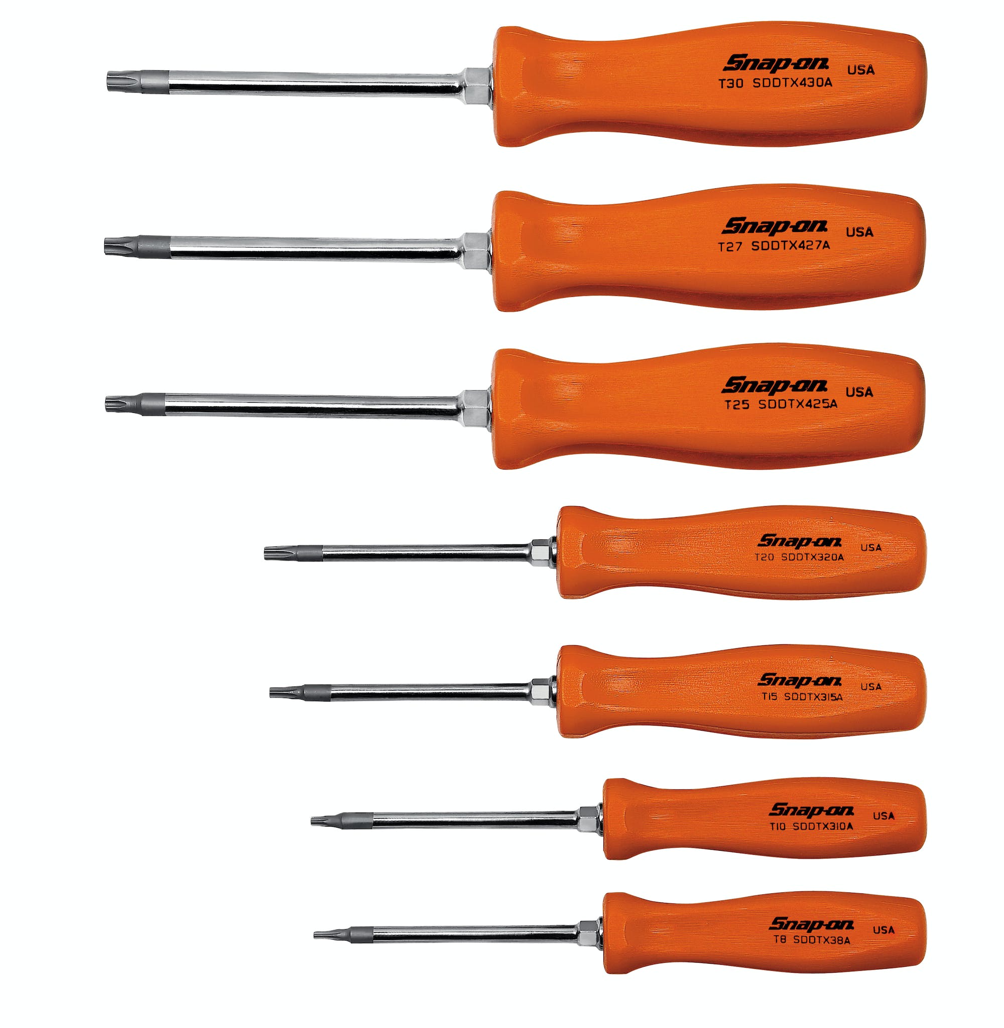 7 Pc Torx® Hard Handle Screwdriver Set (orange) SDDTX70AO SnapOn