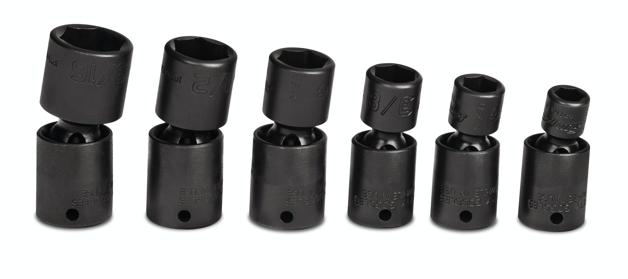 6 Pc 1/4" Drive 6point Sae Flank Drive® Shallow Impact Swivel Socket