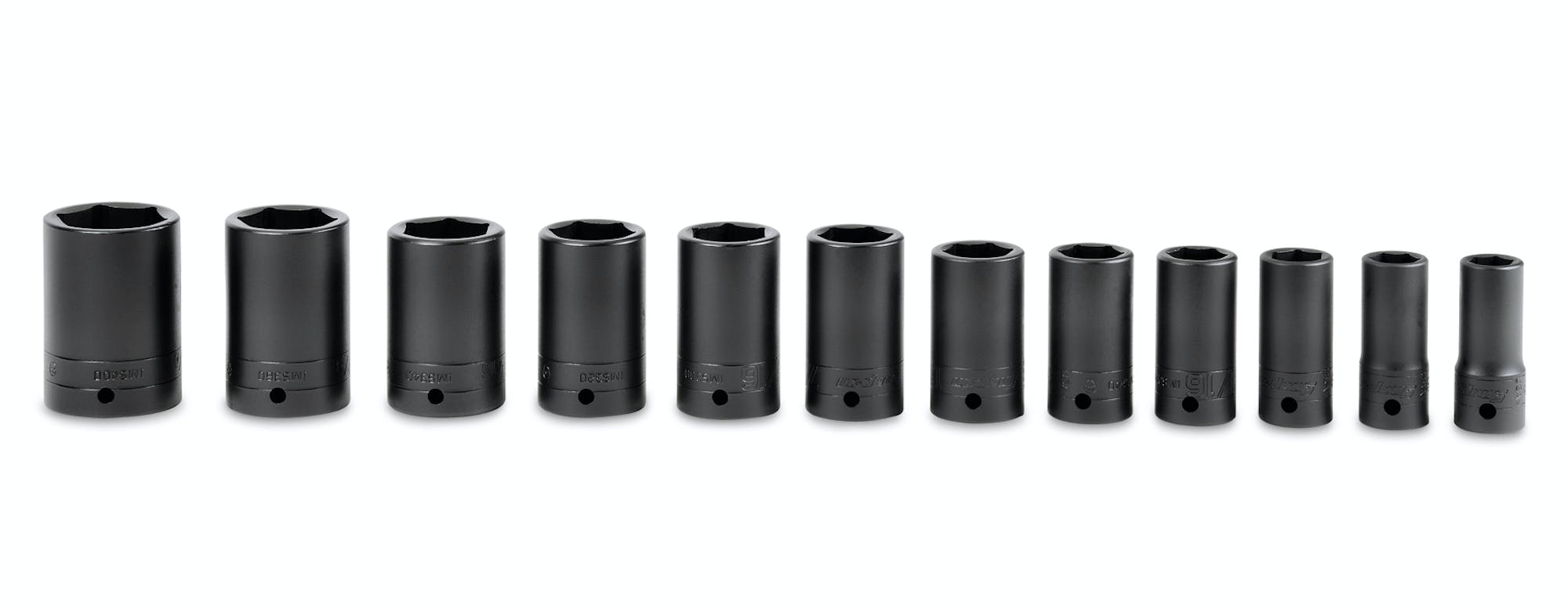 12 Pc 1/2" Drive 6-point Sae Flank Drive® Semi-deep Impact Socket Set ...