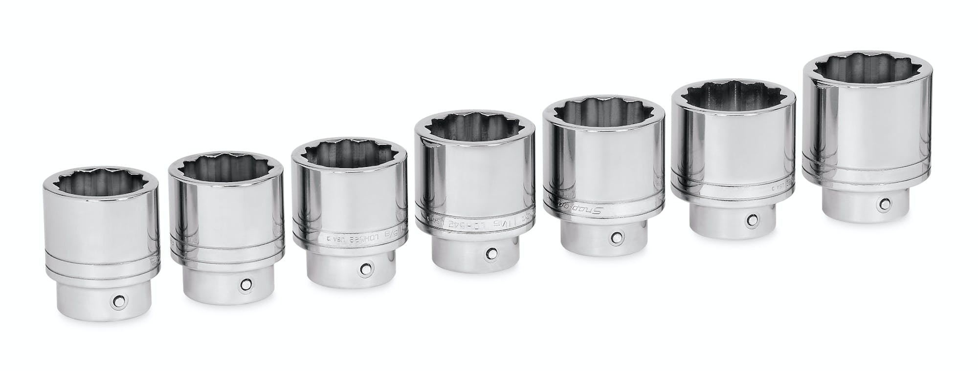 7 Pc 3/4" Drive 12point Sae Flank Drive® Shallow Socket Set 407LDH SnapOn Viet Nam