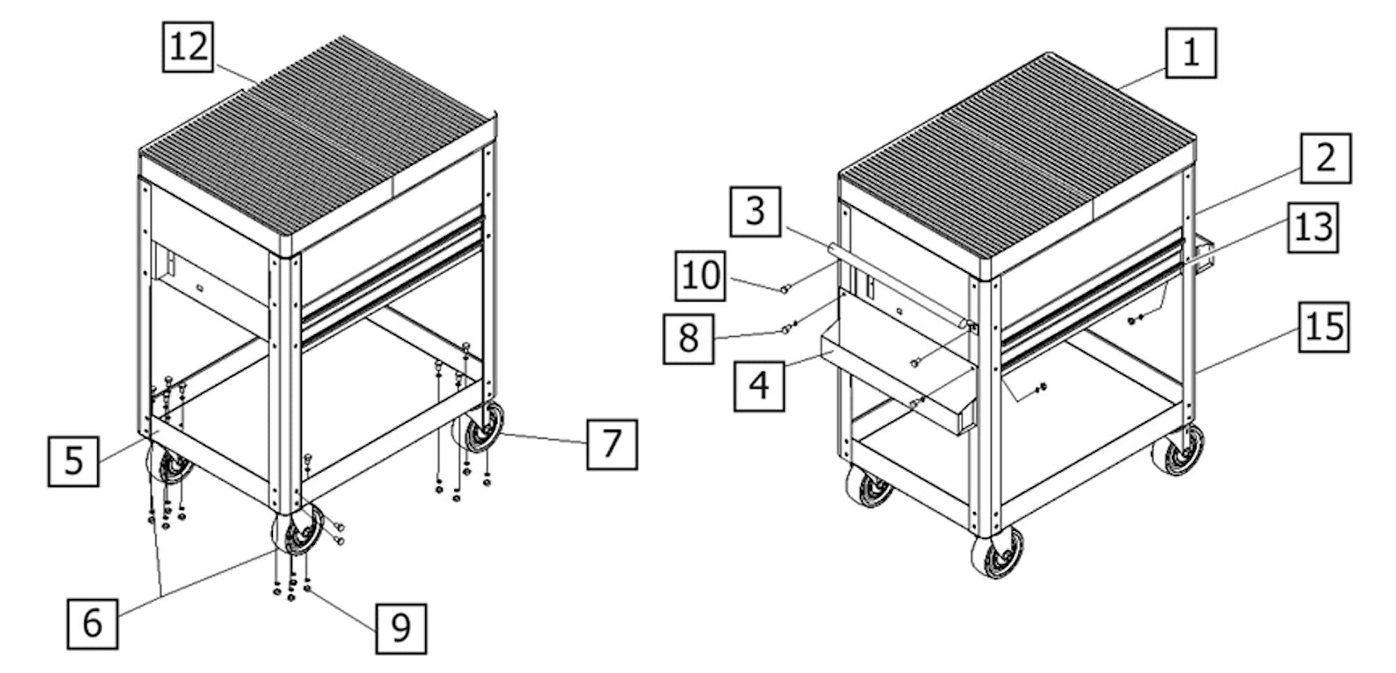 Roll Cart (blue-point®) (gloss Black) - KRBCSSTPC – Snap-On Viet Nam