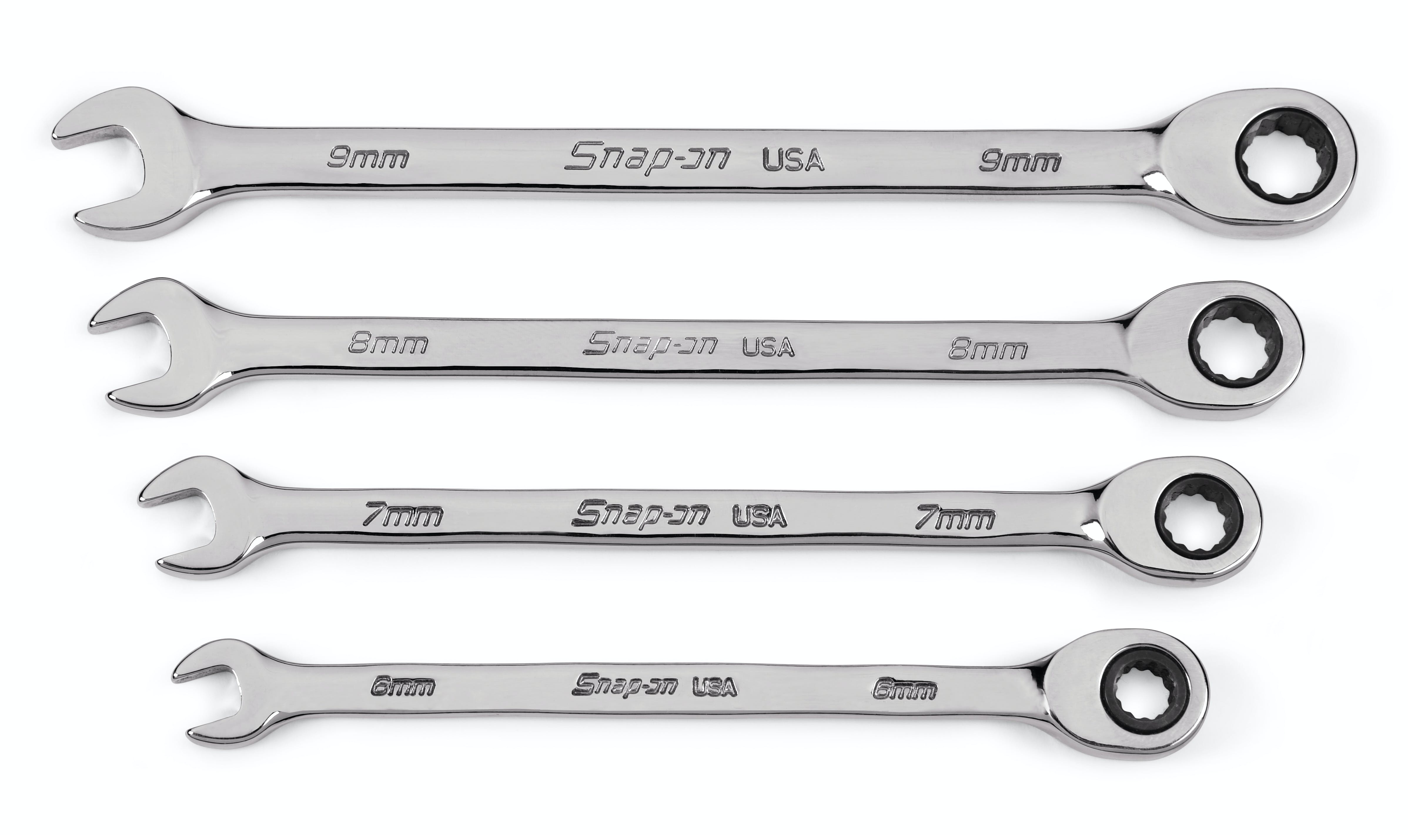 4 Pc 12-point Metric Flank Drive® Non-reversible Ratcheting Combination ...